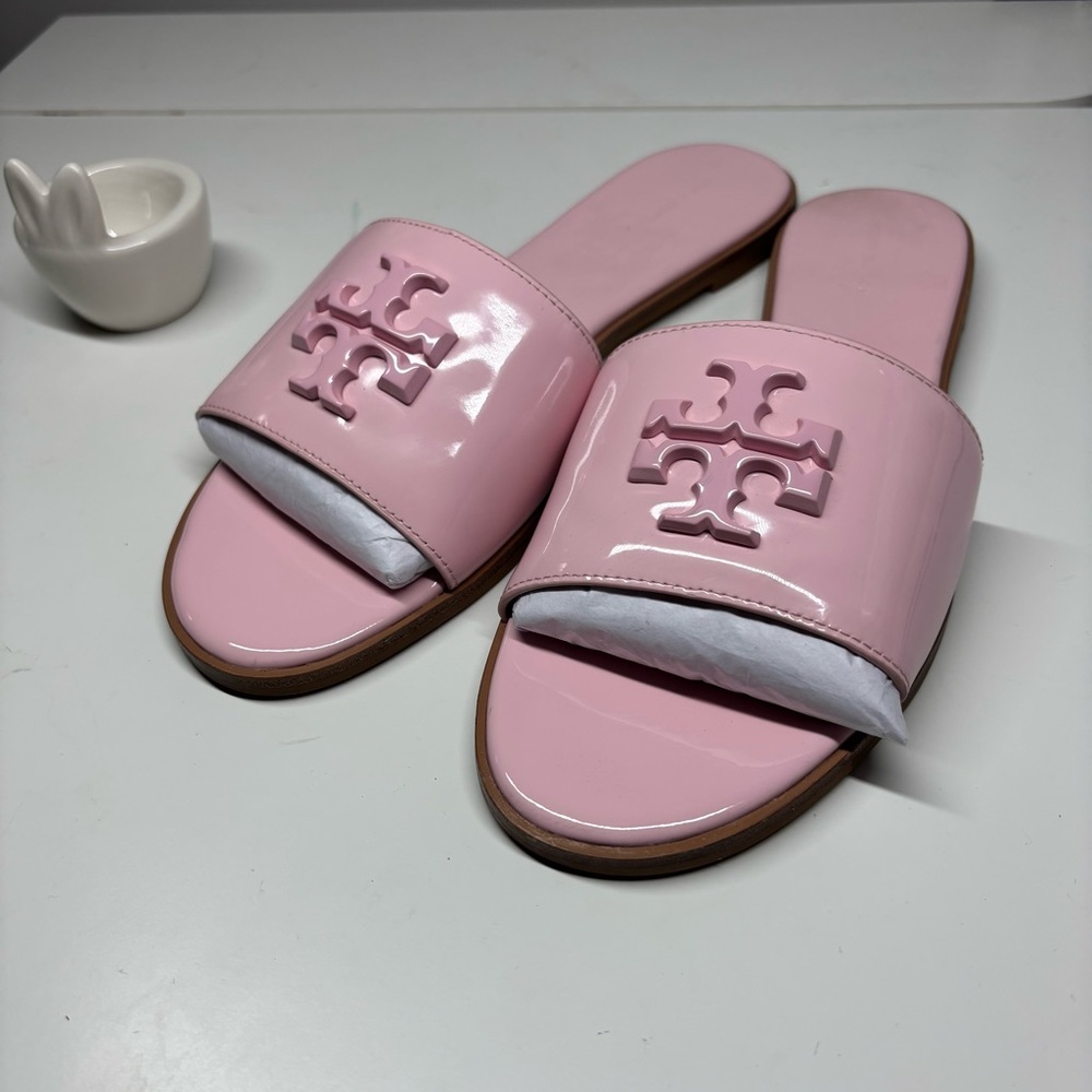 Tory Burch Pink Sandals with Open Toe and Smooth Upper